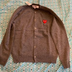 Comme Des Garçons Play Wool Cardigan Grey